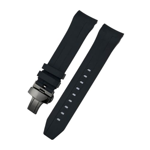 LMPVPDGADZ 21mm 22mm Gebogene Gummi Silikon Armband Fit for Tissot Fit for Sea Star T120 T120417A Tauchen Uhr Armband armband(Black-Black Fold,21mm) von LMPVPDGADZ