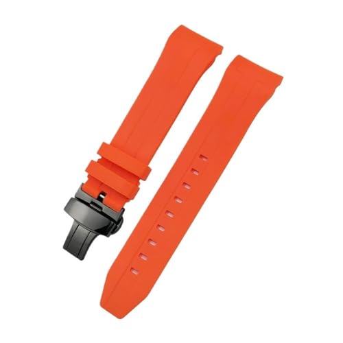 LMPVPDGADZ 21mm 22mm Gebogene Gummi Silikon Armband Fit for Tissot Fit for Sea Star T120 T120417A Tauchen Uhr Armband armband(Orange-Black Fold,22mm) von LMPVPDGADZ
