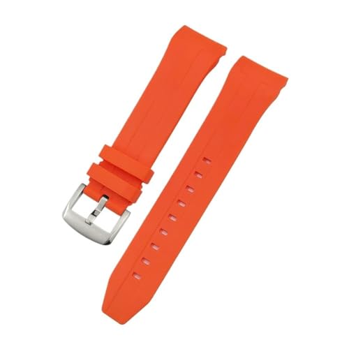 LMPVPDGADZ 21mm 22mm Gebogene Gummi Silikon Armband Fit for Tissot Fit for Sea Star T120 T120417A Tauchen Uhr Armband armband(Orange-Silver,21mm) von LMPVPDGADZ