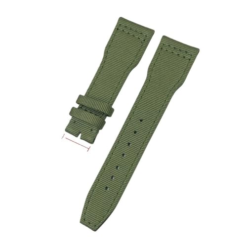 LMPVPDGADZ 21mm 22mm Nylon Canvas Armband passend for IWC Universal Pilot Mark 18 Spitfire Fighter Portugal Serie Schwarz Grün Uhrenarmband(Green,22mm) von LMPVPDGADZ