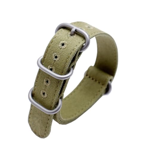 LMPVPDGADZ 22 24 26 mm doppelseitig verdicktes Canvas-Uhrenarmband General Brands Nylon-Sicherheitsgurt Passend for Panerai/Passend for Breitling/Passend for ZENITH Pilo(Army green sk,26mm) von LMPVPDGADZ