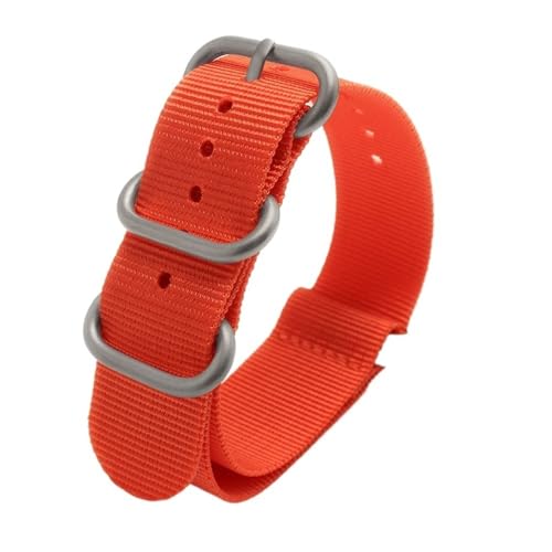 LMPVPDGADZ 22 mm 24 mm 26 mm Nylon-Sportarmband, modisches Armband-Zubehör, grünes Militär/blaues Uhrengürtel-Zubehör(Orange sk,23mm) von LMPVPDGADZ