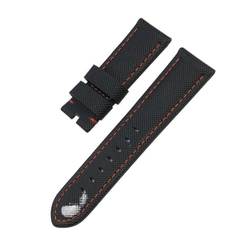 LMPVPDGADZ 22mm 24mm 26mm Nylon Textur Carbon Fiber Armband Fit for Panerai Fit for Luminor PAM1312 441 Schwarz armband Armband(Black Yellow,24mm) von LMPVPDGADZ