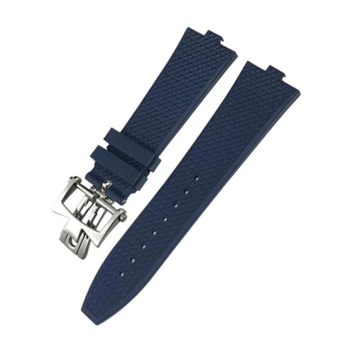 LMPVPDGADZ 24 * 7 mm FKM Fluorkautschuk-Armband passend for Vacheron Constantin 5500 V 4500 V Uhrenarmband Vc Convex Type 7 mm Armband(Blue Style 2,24MM X 7MM_ROSE GOLD) von LMPVPDGADZ