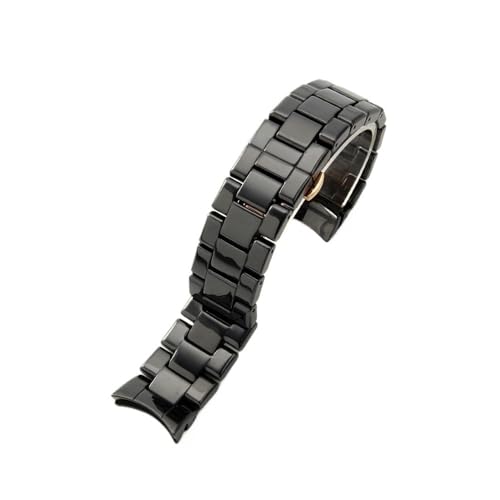 LMPVPDGADZ 24 mm Keramik-Uhrenarmband, passend for Armani AR1451 AR1452 AR1400 AR1410 AR1421 AR1440, schwarz mattiertes Uhrenarmband mit Zubehör(AR1410) von LMPVPDGADZ