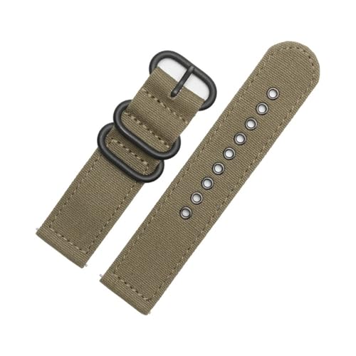 LMPVPDGADZ 24mm Armband passend for Casio PRW-6600Y/6600/600 PRG-650 PRG-600YB-3 Feines Canvas Nylon Herrenuhrenkette Armeegrün Khaki Schwarz(Army green bk) von LMPVPDGADZ
