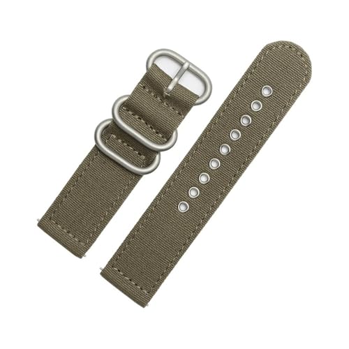 LMPVPDGADZ 24mm Armband passend for Casio PRW-6600Y/6600/600 PRG-650 PRG-600YB-3 Feines Canvas Nylon Herrenuhrenkette Armeegrün Khaki Schwarz(Army green sk) von LMPVPDGADZ