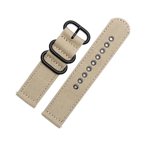 LMPVPDGADZ 24mm Armband passend for Casio PRW-6600Y/6600/600 PRG-650 PRG-600YB-3 Feines Canvas Nylon Herrenuhrenkette Armeegrün Khaki Schwarz(Khaki bk) von LMPVPDGADZ