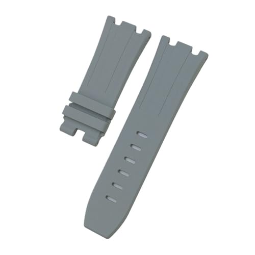 LMPVPDGADZ 28mm 30mm FKM Fluorkautschuk Armband Passend for AP Passend for Audemars Gürtel Passend for Piguet Passend for ROYAL OAK OFFSHORE 15710 15703 Uhrenarmband(Grey,28MM_WITH SILVER BUCKLE) von LMPVPDGADZ