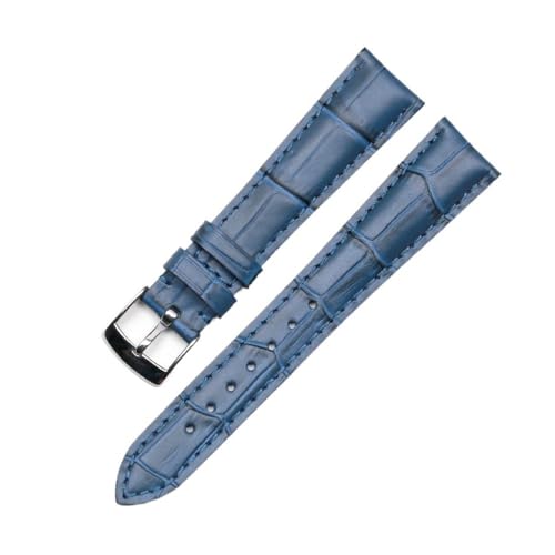LMPVPDGADZ Armband Geeignet for Zenith ELITE Pin Schnalle Top-Schicht Leder Exquisite Nähen Uhrenarmband Männer Frauen(Blue) von LMPVPDGADZ