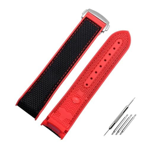 LMPVPDGADZ Armband mit gebogenem Ende, passend for Omega, passend for Seamaster 300, passend for Ocean Speedmaster 8900, passend for Planet Ocean, 20 m, 22 mm Stoff, Nylon-Gummi-Herrenarmband(Colour 1 von LMPVPDGADZ