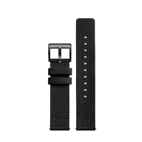 LMPVPDGADZ Doppelseitiges Canvas-Uhrenarmband mit atmungsaktiver und weicher Passform for Hamilton/Fit for Seiko/Fit for CITIZEN/Fit for SEA-GULL Watch 18mm20 22mm Uhrenzubehör(Black bk,22mm) von LMPVPDGADZ