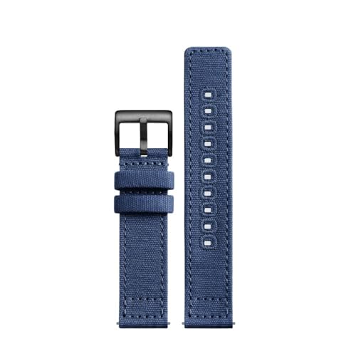 LMPVPDGADZ Doppelseitiges Canvas-Uhrenarmband mit atmungsaktiver und weicher Passform for Hamilton/Fit for Seiko/Fit for CITIZEN/Fit for SEA-GULL Watch 18mm20 22mm Uhrenzubehör(Blue bk,22mm) von LMPVPDGADZ