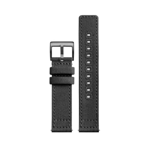 LMPVPDGADZ Doppelseitiges Canvas-Uhrenarmband mit atmungsaktiver und weicher Passform for Hamilton/Fit for Seiko/Fit for CITIZEN/Fit for SEA-GULL Watch 18mm20 22mm Uhrenzubehör(Grey bk,18mm) von LMPVPDGADZ