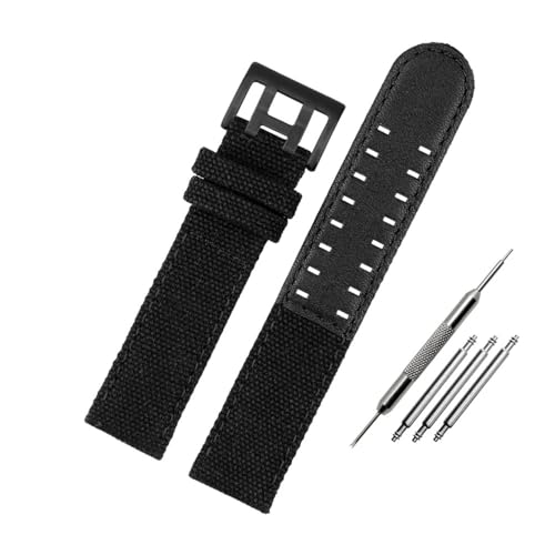 LMPVPDGADZ Fit for Hamilton Khaki Field Uhr H760250/h77616533/h70605963 H68201993 Uhrenarmband Leder Nylon Herrenuhrenarmband 20mm 22mm(Black black clasp,20mm) von LMPVPDGADZ