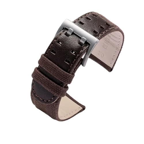 LMPVPDGADZ Fit for Hamilton Khaki Field Uhr H760250/h77616533/h70605963 H68201993 Uhrenarmband Leder Nylon Herrenuhrenarmband 20mm 22mm(Brown canvas sk,22mm) von LMPVPDGADZ