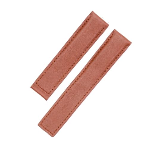 LMPVPDGADZ Fit for Tag Heuer Carrecra 6 19mm Männer Uhr Band Top Schicht Leder Gürtel Haut Leder Uhr Zubehör mit(Yellow brown smooth) von LMPVPDGADZ