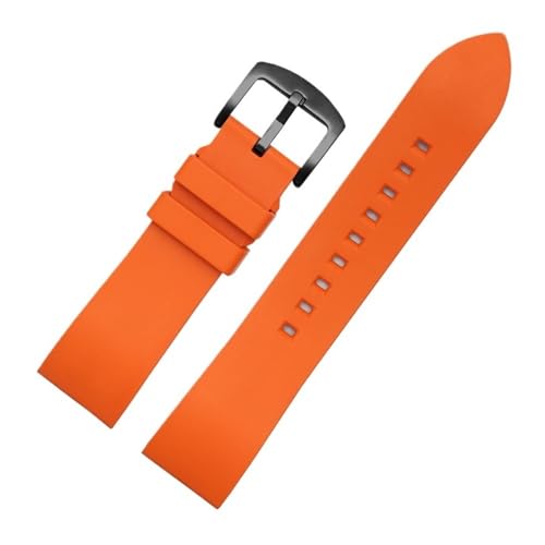LMPVPDGADZ Fluorkautschuk-Uhrenarmband, 20 mm, 21 mm, 22 mm, 23 mm, 24 mm, passend for Rolex, passend for Omega, passend for Seiko, passend for Tissot-Uhren, Schnellverschluss-Armband(Orange bk,22mm) von LMPVPDGADZ