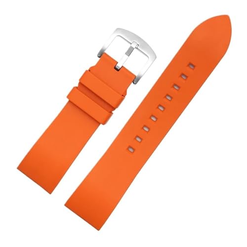 LMPVPDGADZ Fluorkautschuk-Uhrenarmband, 20 mm, 21 mm, 22 mm, 23 mm, 24 mm, passend for Rolex, passend for Omega, passend for Seiko, passend for Tissot-Uhren, Schnellverschluss-Armband(Orange sk,22mm) von LMPVPDGADZ