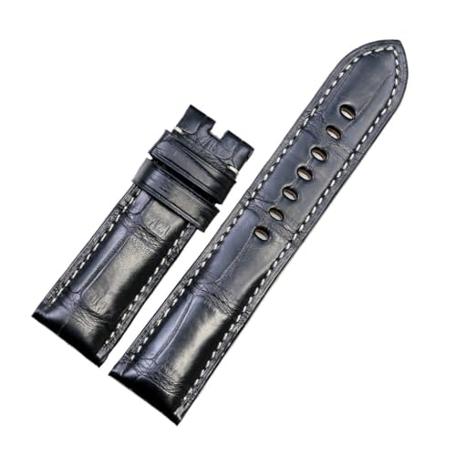 LMPVPDGADZ Geeignet for Panerai-luminor PAM01392 PAM00656 PAM00351 PAM00320PAM00282 PAM00155 PAM00511 Uhr Lederarmband(Black No buckle,24MM_XL) von LMPVPDGADZ