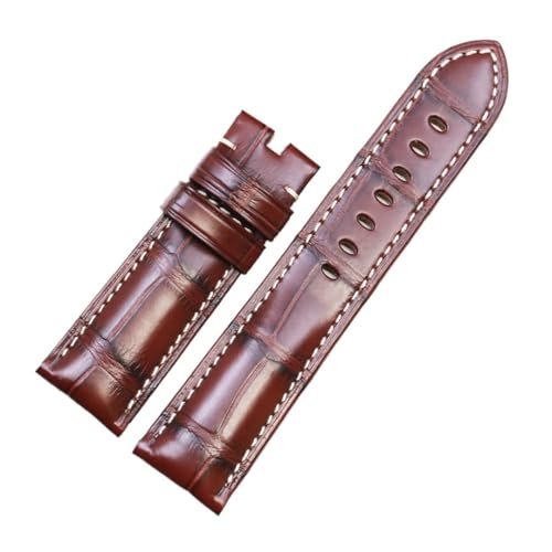 LMPVPDGADZ Geeignet for Panerai-luminor PAM01392 PAM00656 PAM00351 PAM00320PAM00282 PAM00155 PAM00511 Uhr Lederarmband(Brown No buckle,24MM_XL) von LMPVPDGADZ