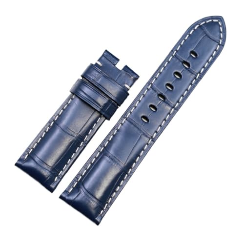 LMPVPDGADZ Geeignet for Panerai-luminor PAM01392 PAM00656 PAM00351 PAM00320PAM00282 PAM00155 PAM00511 Uhr Lederarmband(Dark blue No buckle,24MM_XL) von LMPVPDGADZ