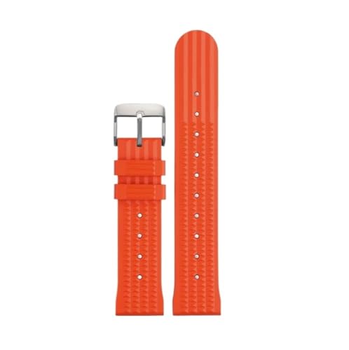 LMPVPDGADZ Gummi-Armband, passend for S-eiko 007 Gear S2 S3, passend for Hua Wei Watch2 Pro, Armband, Sport, Tauchen, Silikon, Ersatzband, Handgelenkgürtel(Orange X silver,22mm) von LMPVPDGADZ