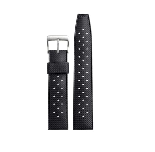 LMPVPDGADZ Gummiarmband passend for S-eiko Canned SRPD73 Silikonarmband 22 mm 20 mm und atmungsaktives Armband Outdoor-Sportarmband(BlackXsilver clasp,20mm) von LMPVPDGADZ