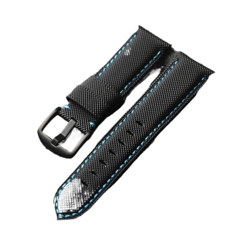 LMPVPDGADZ Handgefertigtes Lederarmband mit Fasern 20 22 24 26 mm, angepasst an das weiche Vintage-Herrenarmband PAM111 441 mit hochwertigen Fasern.(B Brack buckle,22mm) von LMPVPDGADZ