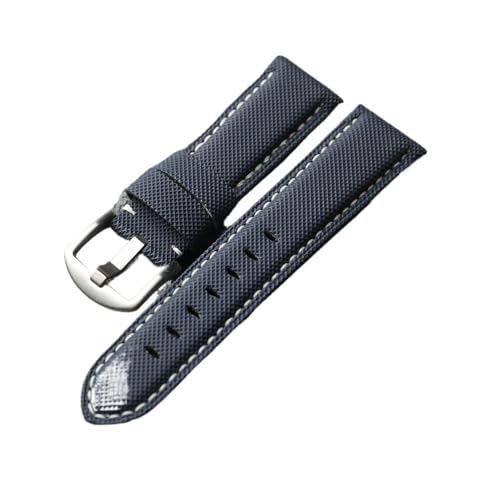 LMPVPDGADZ Handgefertigtes Lederarmband mit Fasern 20 22 24 26 mm, angepasst an das weiche Vintage-Herrenarmband PAM111 441 mit hochwertigen Fasern.(C Silver buckle,24mm) von LMPVPDGADZ