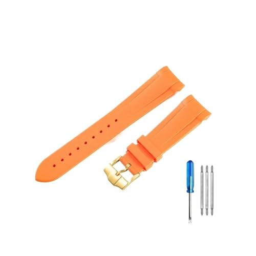 LMPVPDGADZ Hochwertige Silikon-Uhrenarmbänder passend for Tudor 1958 Black Bay Bronze Small Copper Flower Small Red Flower Series Armband 22 mm(Orange-GD-K13) von LMPVPDGADZ