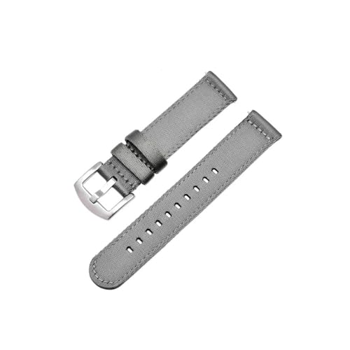 LMPVPDGADZ Klassisches Streifen-Nylon-Uhrenarmband, 20 mm, 22 mm, glänzendes Sicherheitsgurt-Uhrenarmband, Schnellverschluss, weiches Sportarmband, Uhrenzubehör(Gray 1,18mm) von LMPVPDGADZ