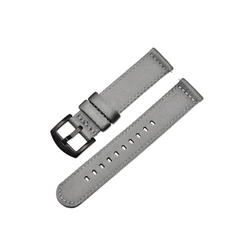 LMPVPDGADZ Klassisches Streifen-Nylon-Uhrenarmband, 20 mm, 22 mm, glänzendes Sicherheitsgurt-Uhrenarmband, Schnellverschluss, weiches Sportarmband, Uhrenzubehör(Gray 2,18mm) von LMPVPDGADZ