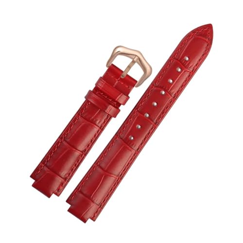 LMPVPDGADZ Leder Armband Fit for Ballon Bleu Handgelenk Band Männer Weibliche Konvexen Lederband 14 * 8mm 18 * 11mm 20 * 12mm Mode Armband(Red rose gold A,14-8mm) von LMPVPDGADZ