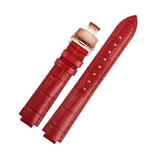 LMPVPDGADZ Leder Armband Fit for Ballon Bleu Handgelenk Band Männer Weibliche Konvexen Lederband 14 * 8mm 18 * 11mm 20 * 12mm Mode Armband(Red rose gold B,20-12mm) von LMPVPDGADZ