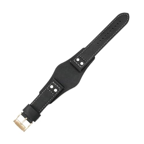 LMPVPDGADZ Leder-Uhrenarmbänder passend for Fossil Ch2564 Ch2565 Ch2891 FS4812 FS5068 Armband 22 mm(Black Yellow) von LMPVPDGADZ
