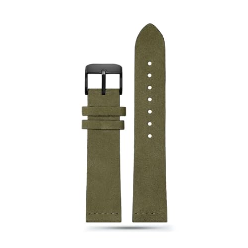 LMPVPDGADZ Leder-Uhrenarmband, Retro-Armband, 16 mm, 18 mm, 20 mm, 22 mm, Grau, Schwarz, Braun, Armeegrün, Uhrenzubehör(Military green BK,20mm) von LMPVPDGADZ