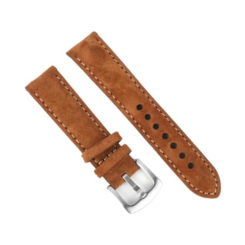 LMPVPDGADZ Leder-Uhrenarmband 18 mm 19 mm 20 mm 22 mm handgefertigtes Armband grau braun Ersatzgürtel passend for Uhrenzubehör(Brown,19mm) von LMPVPDGADZ