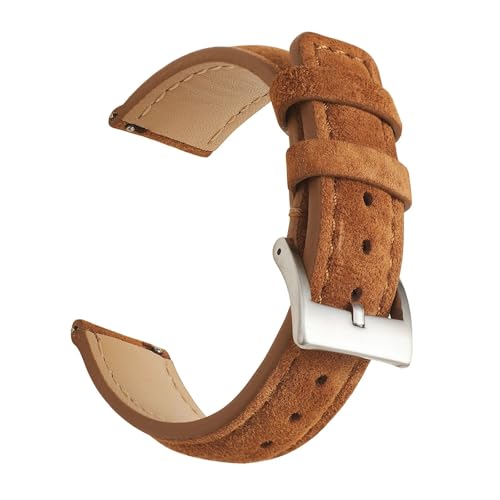LMPVPDGADZ Leder-Uhrenarmband 18 mm 19 mm 20 mm 22 mm handgefertigtes Armband grau braun Ersatzgürtel passend for Uhrenzubehör(Brown 1,19mm) von LMPVPDGADZ