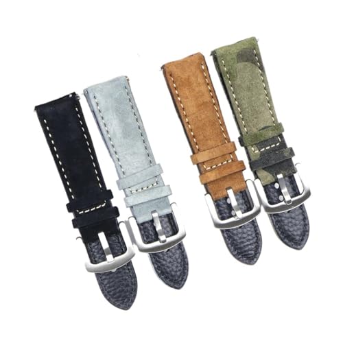 LMPVPDGADZ Leder-Uhrenarmband 18 mm 19 mm 20 mm 22 mm handgefertigtes Armband grau braun Ersatzgürtel passend for Uhrenzubehör(Grey 1,18mm) von LMPVPDGADZ