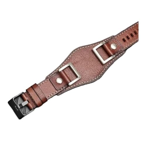 LMPVPDGADZ Leder passend for Fossil JR1157 Armband 24 mm Herren-Uhrenarmband Lederarmband Retro-Stil(Brown black buckle) von LMPVPDGADZ