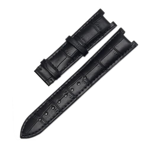 LMPVPDGADZ Lederarmband, passend for GC-Armband, 22 x 13 mm, 20 x 11 mm, gekerbtes Armband mit Edelstahlschnalle(Black no clasp,22-13mm) von LMPVPDGADZ