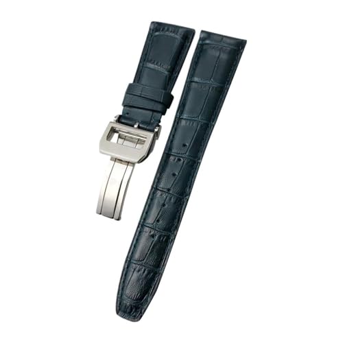 LMPVPDGADZ Lederarmband 20 mm 21 mm 22 mm, passend for IWC PORTUGIESER, passend for PORTOFINO, klassische Textur, schwarz-blaues Rindsleder-Uhrenarmband(Purple Green,21mm) von LMPVPDGADZ