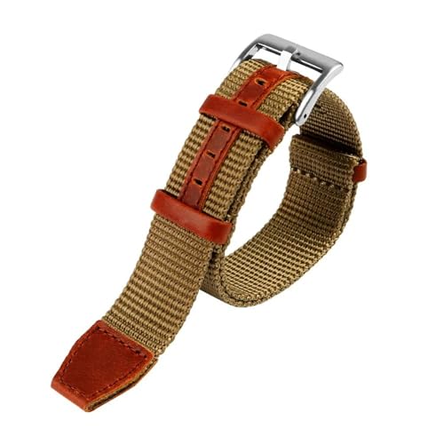 LMPVPDGADZ Nylon 20mm 22mm Armband Sicherheitsgurt Khaki Militär Sport Canvas Handgelenk Band Armband Fit for Hamilton/Fit for Rolex Uhrenarmband(Khaki sk,20mm) von LMPVPDGADZ