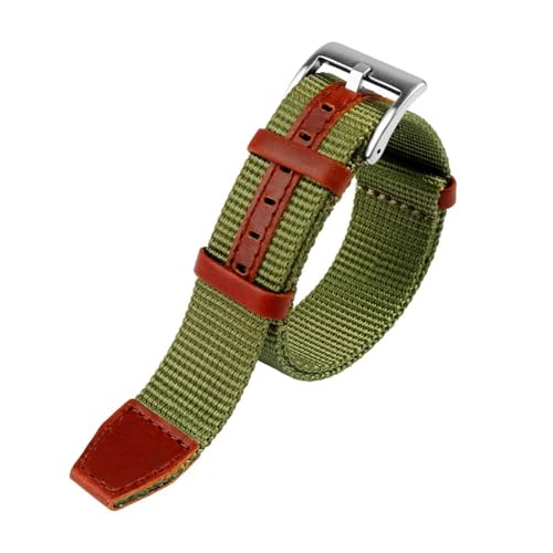 LMPVPDGADZ Nylon 20mm 22mm Armband Sicherheitsgurt Khaki Militär Sport Canvas Handgelenk Band Armband Fit for Hamilton/Fit for Rolex Uhrenarmband(Military green sk,20mm) von LMPVPDGADZ