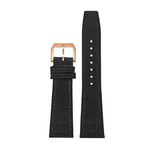 LMPVPDGADZ Nylon Canvas Armband Fit for IWC Fit for PILOT Fit for Portugal Stoff Uhrenarmband 20mm 21mm 22mm Armband Schwarz Armygreen Blau Handgelenkgürtel(Black RG pin,20mm) von LMPVPDGADZ