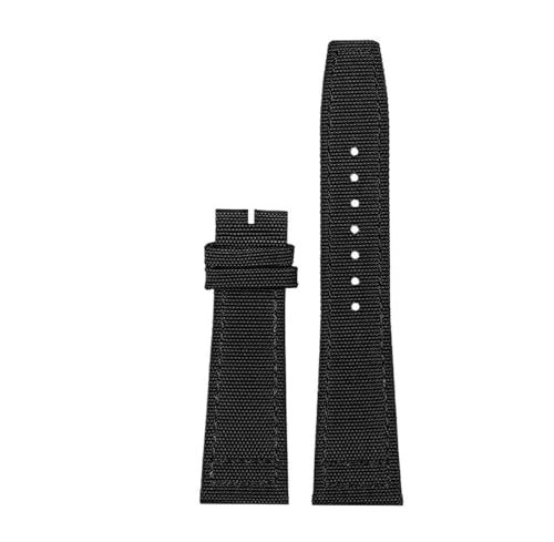 LMPVPDGADZ Nylon Canvas Armband Fit for IWC Fit for PILOT Fit for Portugal Stoff Uhrenarmband 20mm 21mm 22mm Armband Schwarz Armygreen Blau Handgelenkgürtel(Black no buckle,21mm) von LMPVPDGADZ
