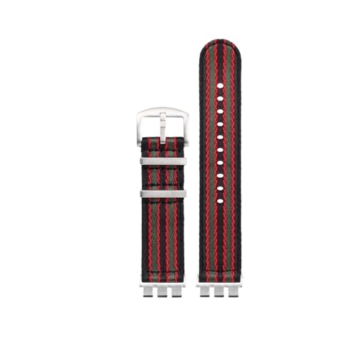 LMPVPDGADZ Nylon-Canvas-Uhrenarmband passend for SWATCH YVS420 YVS454 YVS451 YVS400 YVS404 21 mm Schwarz Orange Grün Rot Blau Armband-Adapter Refit(A16-S pin) von LMPVPDGADZ