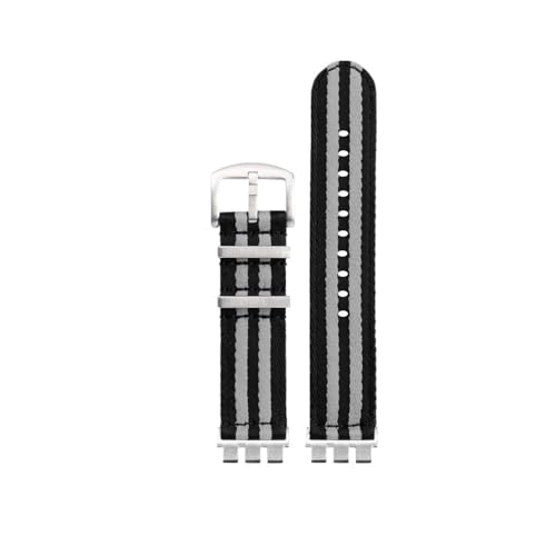 LMPVPDGADZ Nylon-Canvas-Uhrenarmband passend for SWATCH YVS420 YVS454 YVS451 YVS400 YVS404 21 mm Schwarz Orange Grün Rot Blau Armband-Adapter Refit(A17-S pin) von LMPVPDGADZ