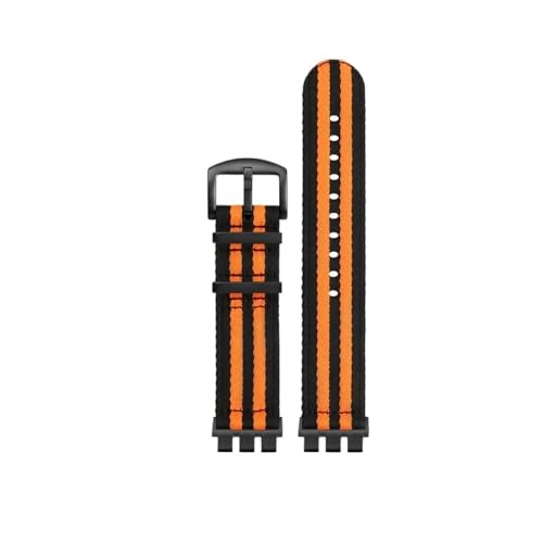 LMPVPDGADZ Nylon-Canvas-Uhrenarmband passend for SWATCH YVS420 YVS454 YVS451 YVS400 YVS404 21 mm Schwarz Orange Grün Rot Blau Armband-Adapter Refit(A18-B pin) von LMPVPDGADZ